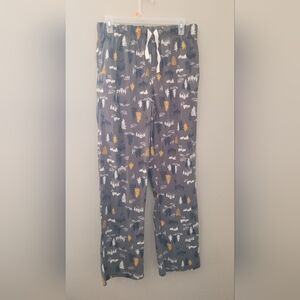 Mens camping hunter pj pants- polyester with forest print
